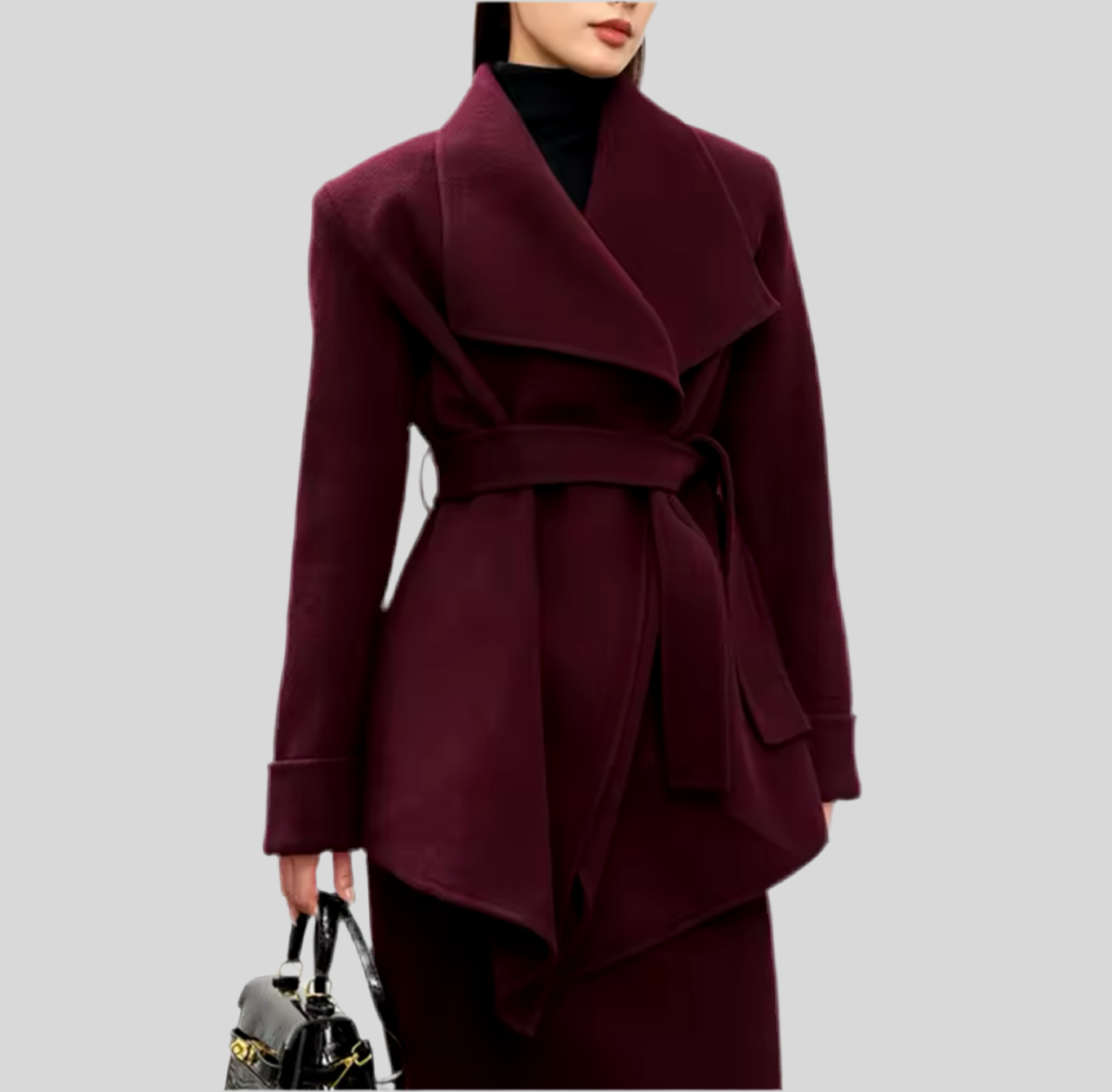 Elevate Your Winter Style: Stylish Stand Collar Solid Patchwork Coat for Women