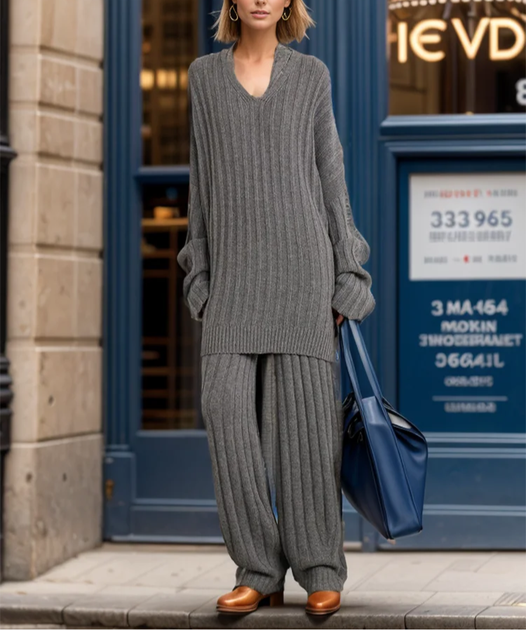 Cozy Autumn/Winter Pleated Set