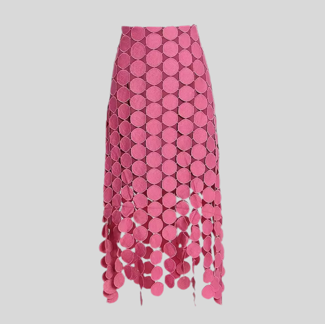 Tassel Charm High Waisted Patchwork Midi Skirt