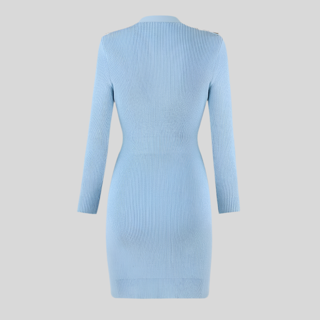 Bristol Blue Deep V-neck Dress