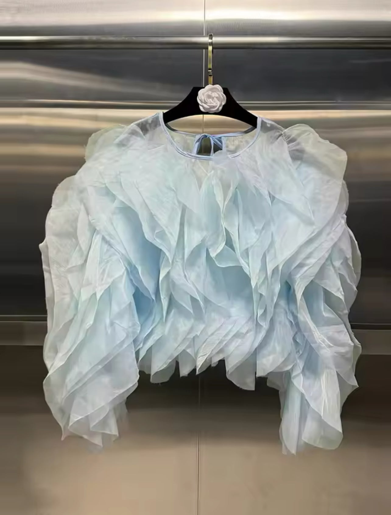 Elegant Ruffle Lantern Blouse