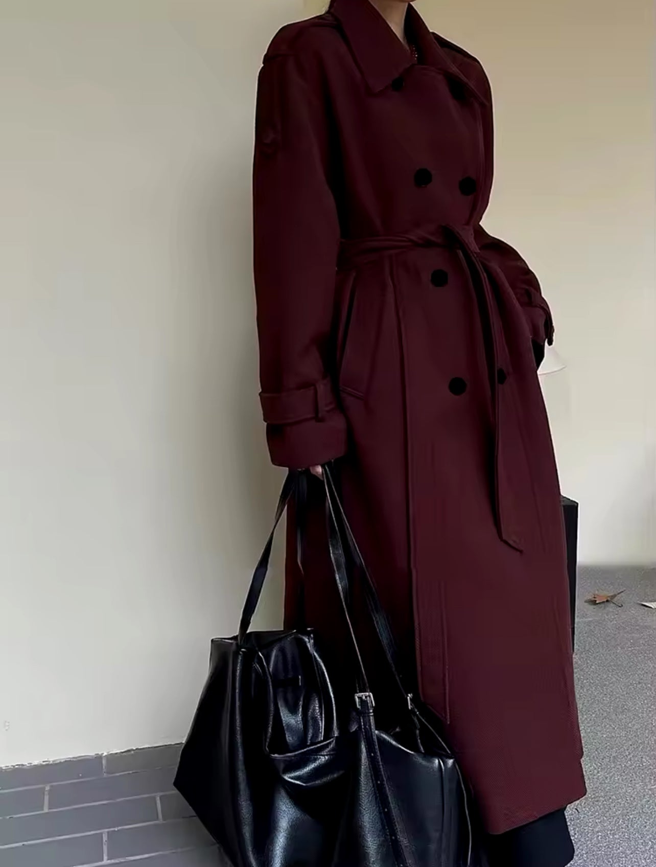 Long Sleeve Spliced Sashes Coat for Women