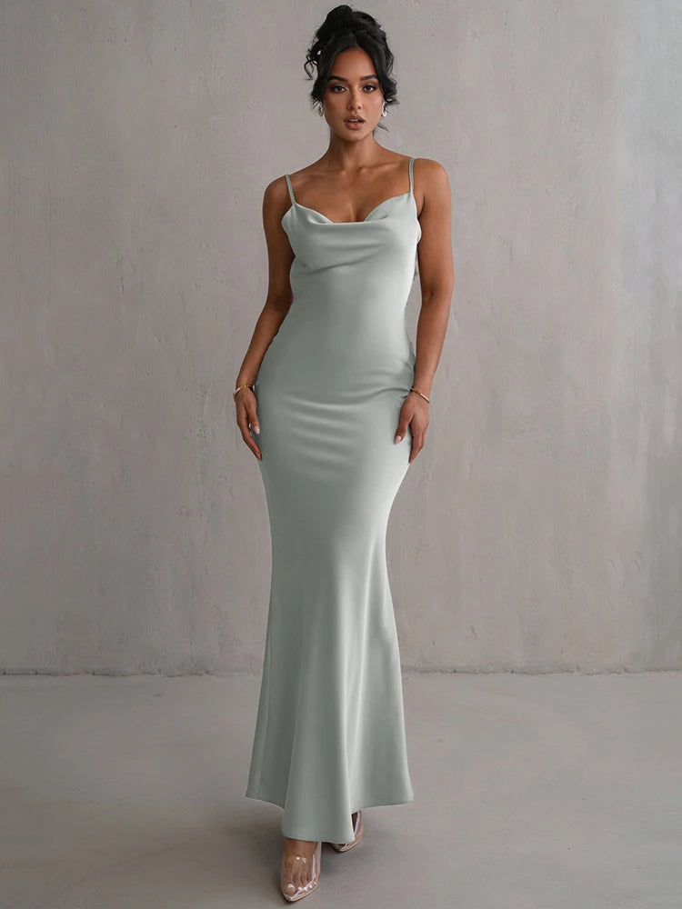 Spaghetti Strap V-Neck Maxi Dress