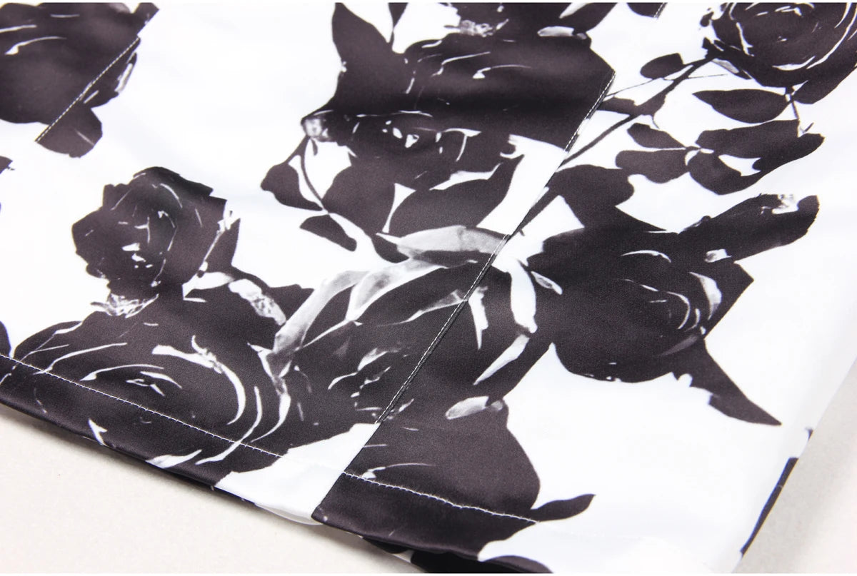 New Print Flowers Slim Fit Sexy Fashion Versatile Dress