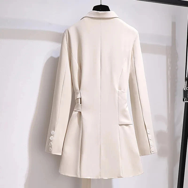 Autumn Women Clothing Belt Coats Long Sleeve Jacket