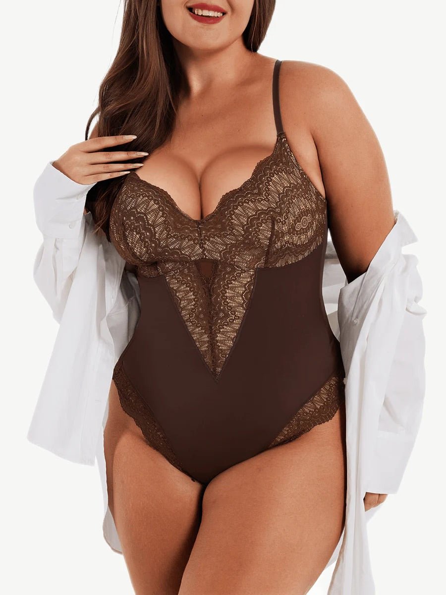 Curve Contour Bodysuit in Brown - Veronica Luxe