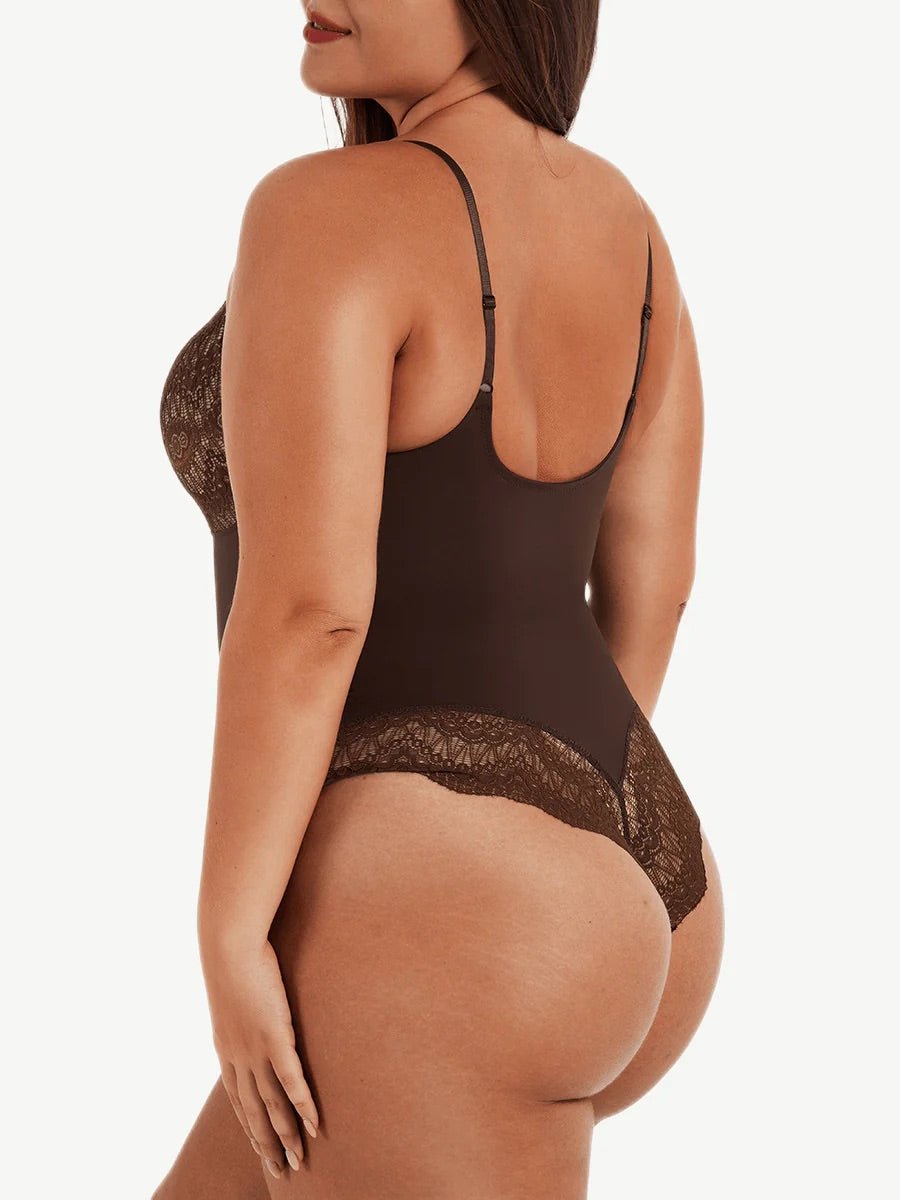 Curve Contour Bodysuit in Brown - Veronica Luxe