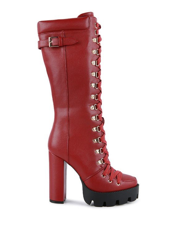 Cushion Collared Lace Up Boots - Veronica Luxe