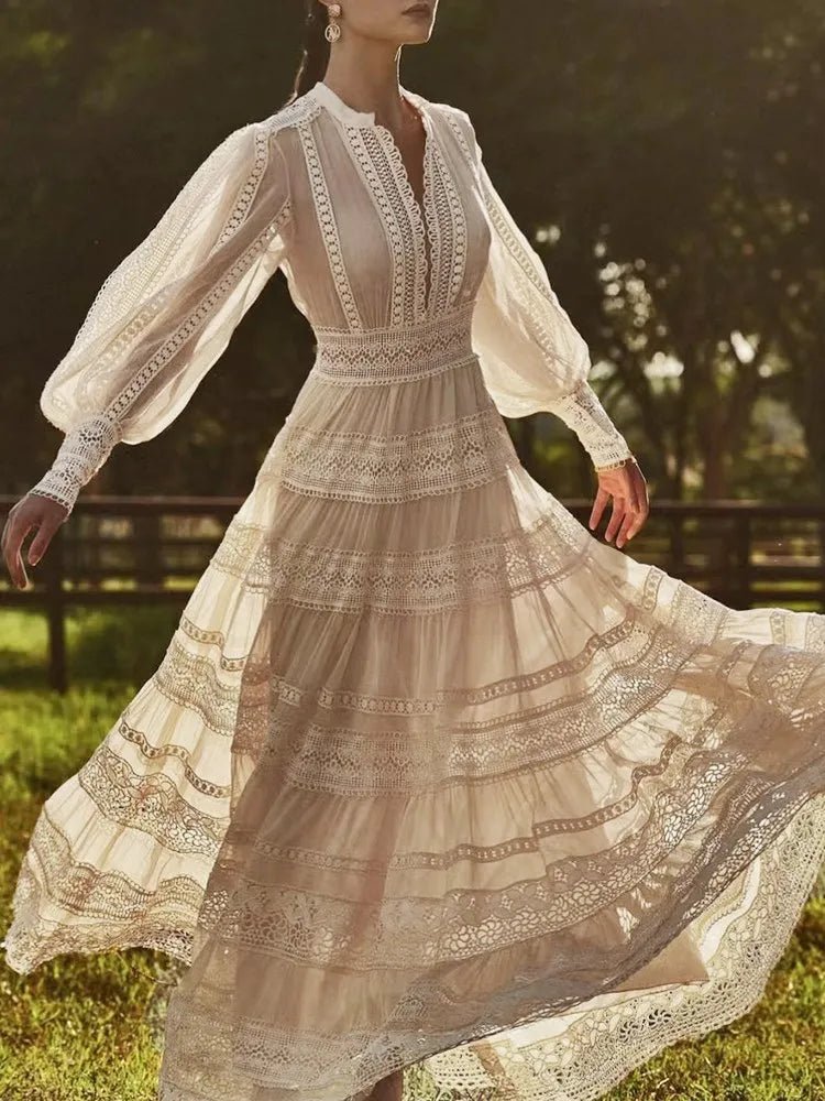 Enchanté Elegance - Long Sleeve Dress - Veronica Luxe