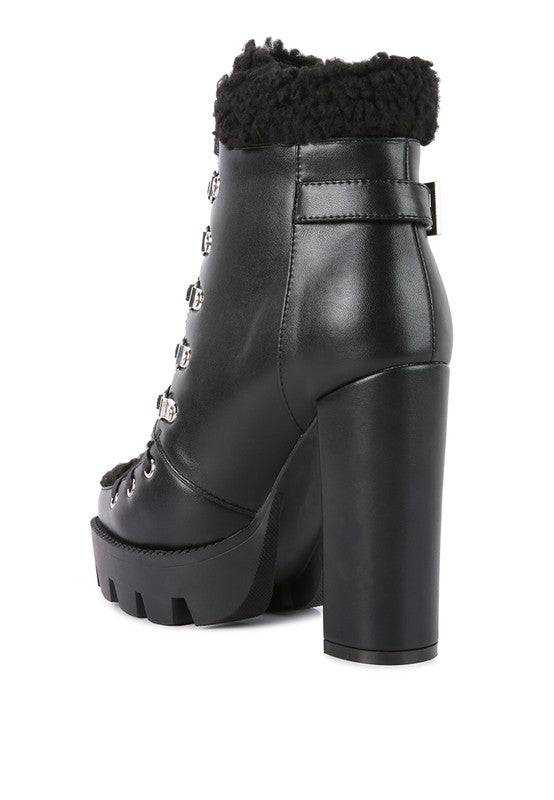 Fur Elise Collared Ankle Boots - Veronica Luxe