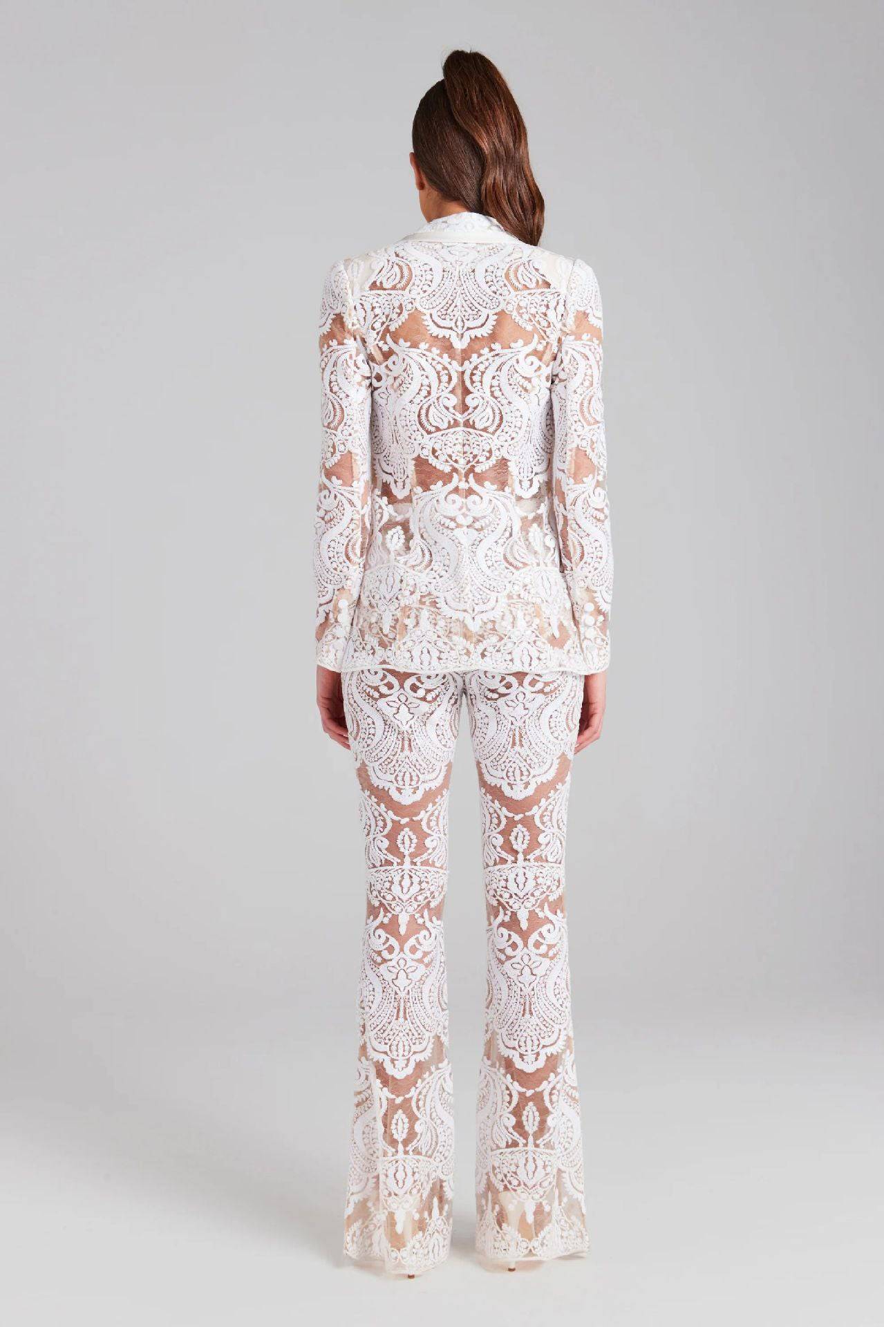 Guipure Lace Blazer Pant Suit - Veronica Luxe