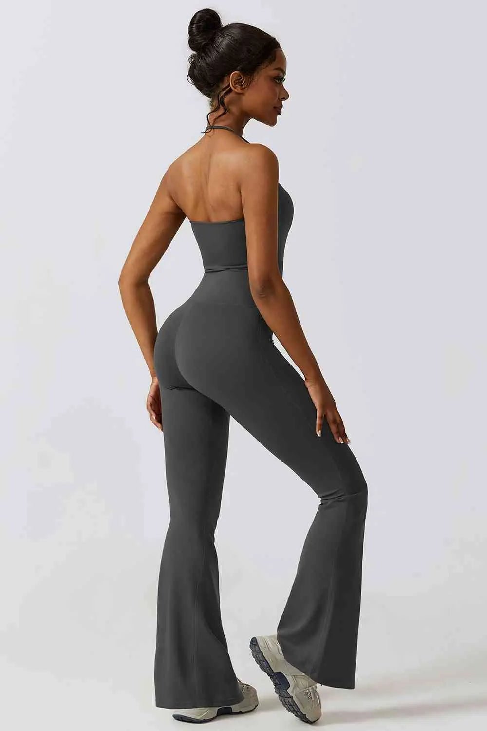 Halter Neck Flare Sport Jumpsuit - Veronica Luxe