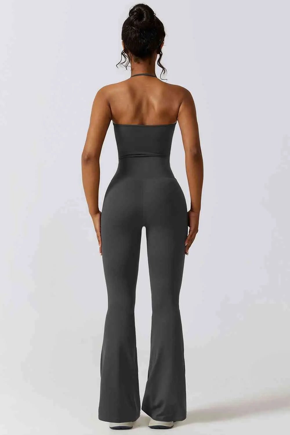 Halter Neck Flare Sport Jumpsuit - Veronica Luxe