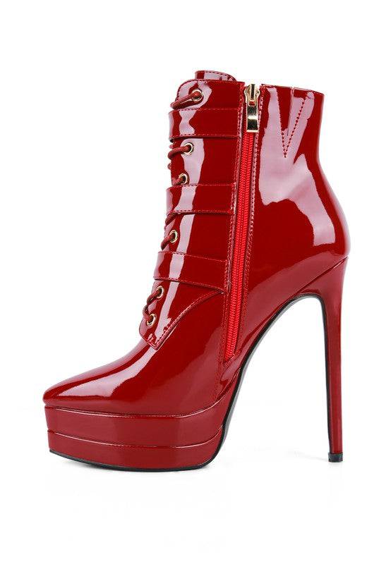 High Heeled Patent PU Stiletto Boot - Veronica Luxe