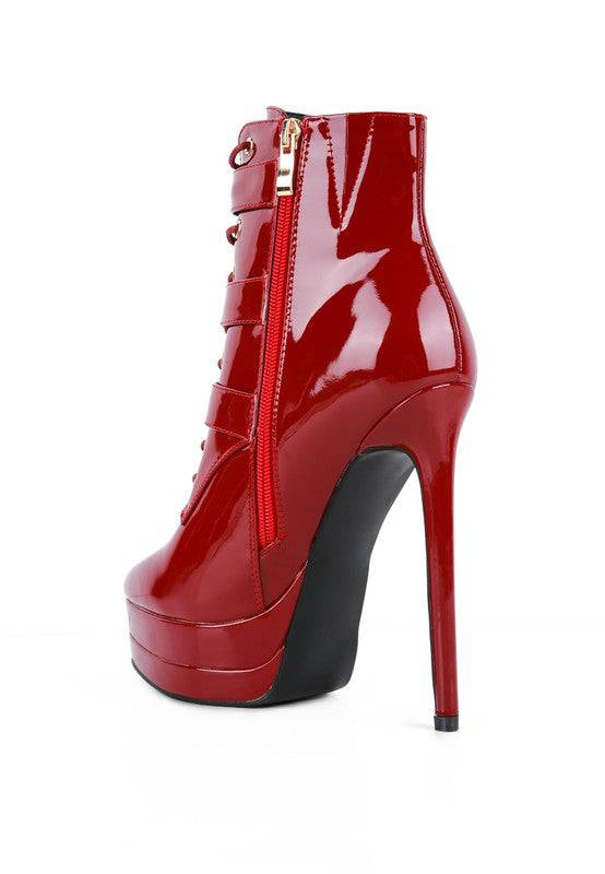 High Heeled Patent PU Stiletto Boot - Veronica Luxe