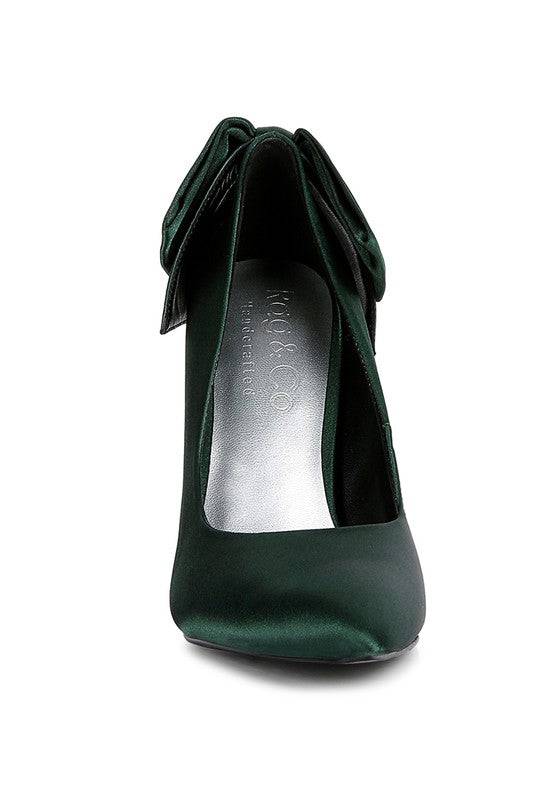HORNET Green Satin Stiletto Pump Sandals - Veronica Luxe