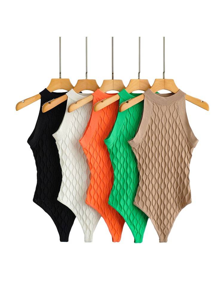 Knitted Elastic Bodysuit - Veronica Luxe