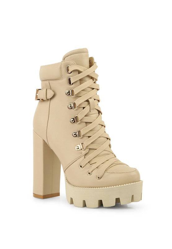 Kourtney Lace-Up Ankle Boots - Veronica Luxe