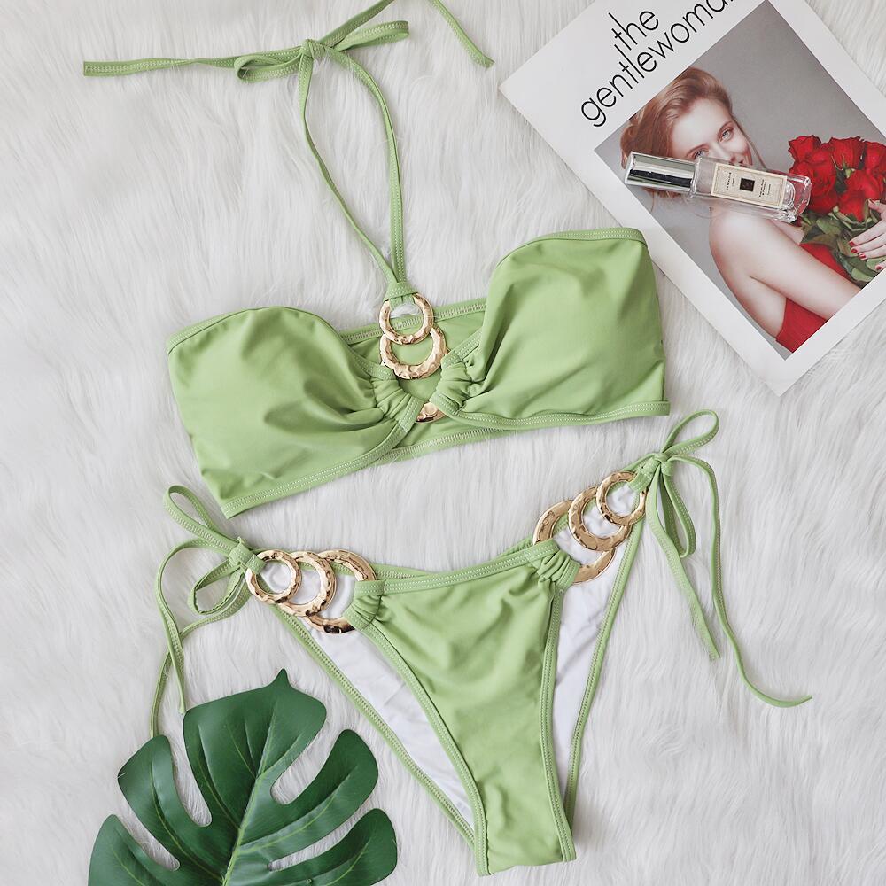 Luxury Crystal Thong String Bikini Set - Veronica Luxe