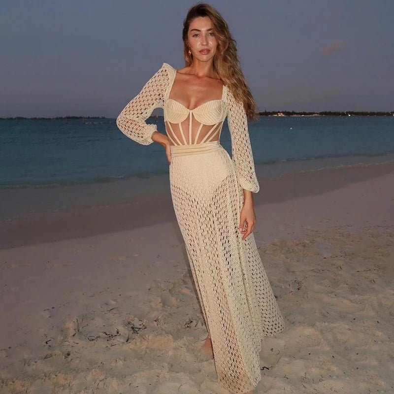 Luxury Long Sleeve Cover - Ups Beach - Veronica Luxe