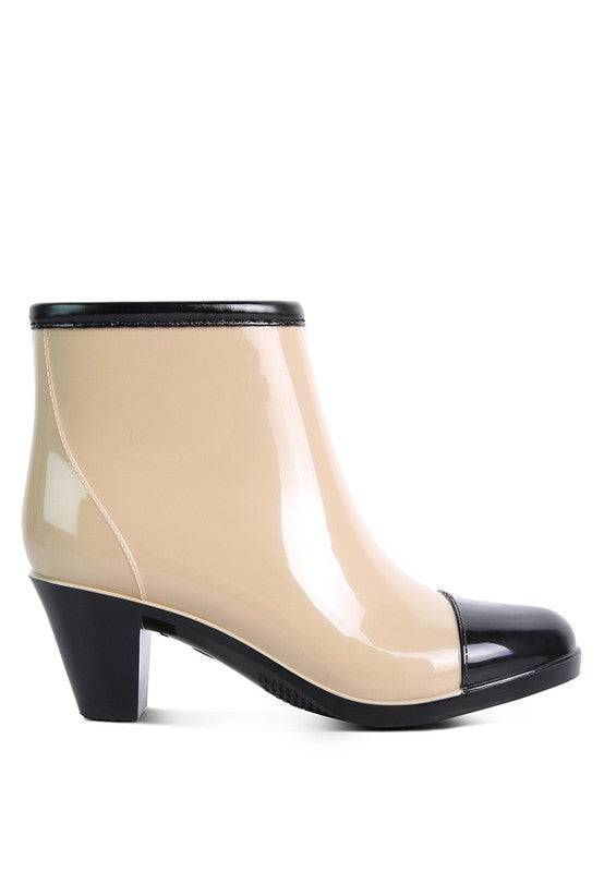 Miriam Smart Block Heeled Rainboots - Veronica Luxe