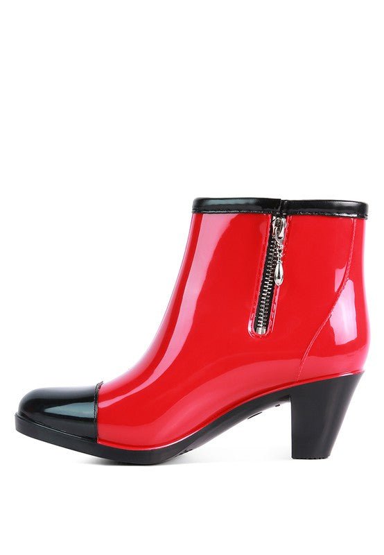 Miriam Smart Block Heeled Rainboots - Veronica Luxe