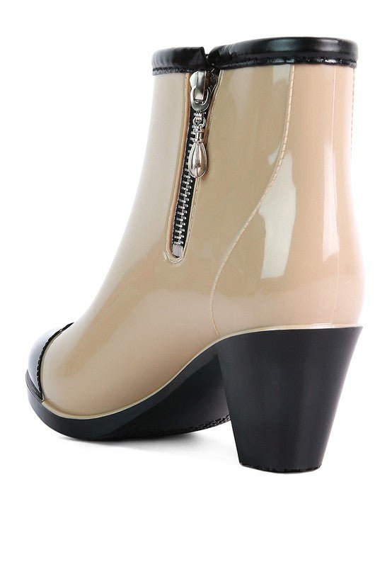 Miriam Smart Block Heeled Rainboots - Veronica Luxe