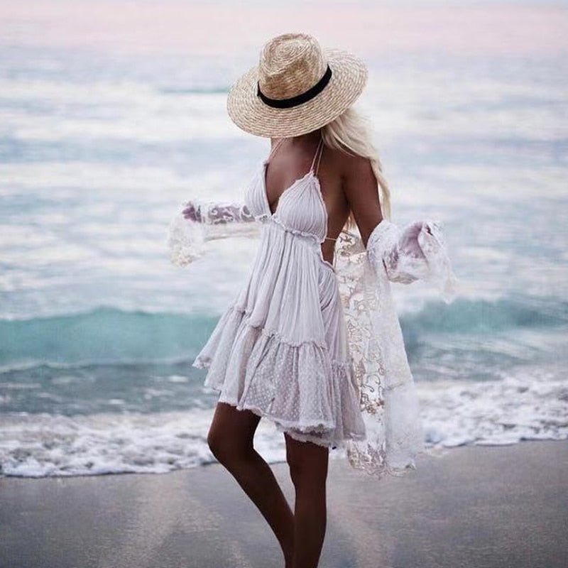 Sandy Shores Halter Dress - Veronica Luxe-Dress