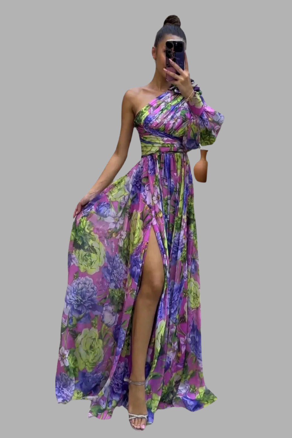 Sleeve Floral Maxi Dress - Veronica Luxe