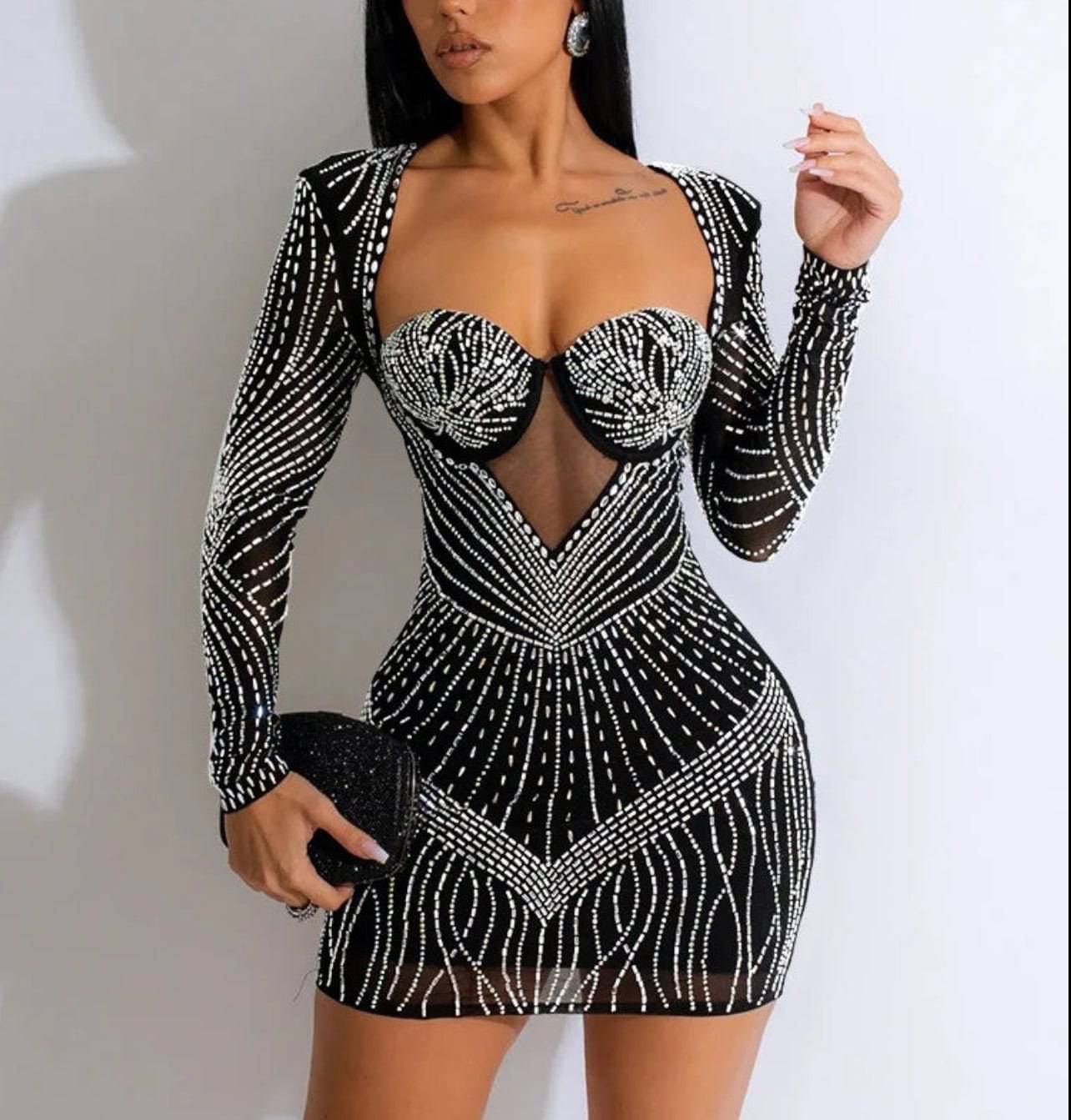 Sparkling Starlight Party Dress - Veronica Luxe-bandage dress