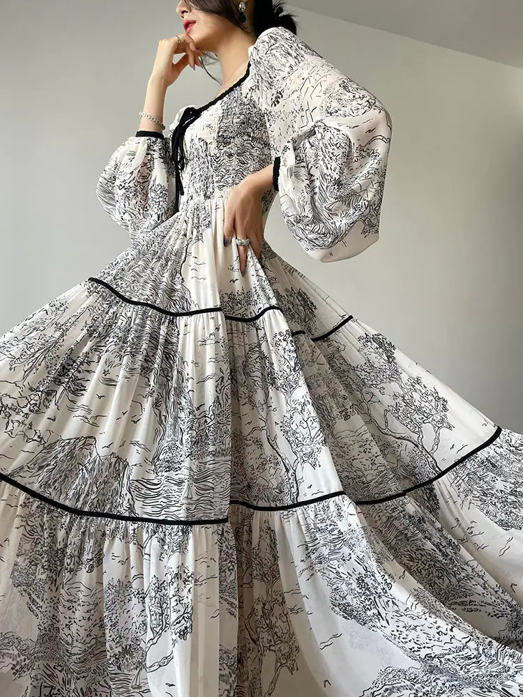 Tasha's Garden French Long Dress - Veronica Luxe