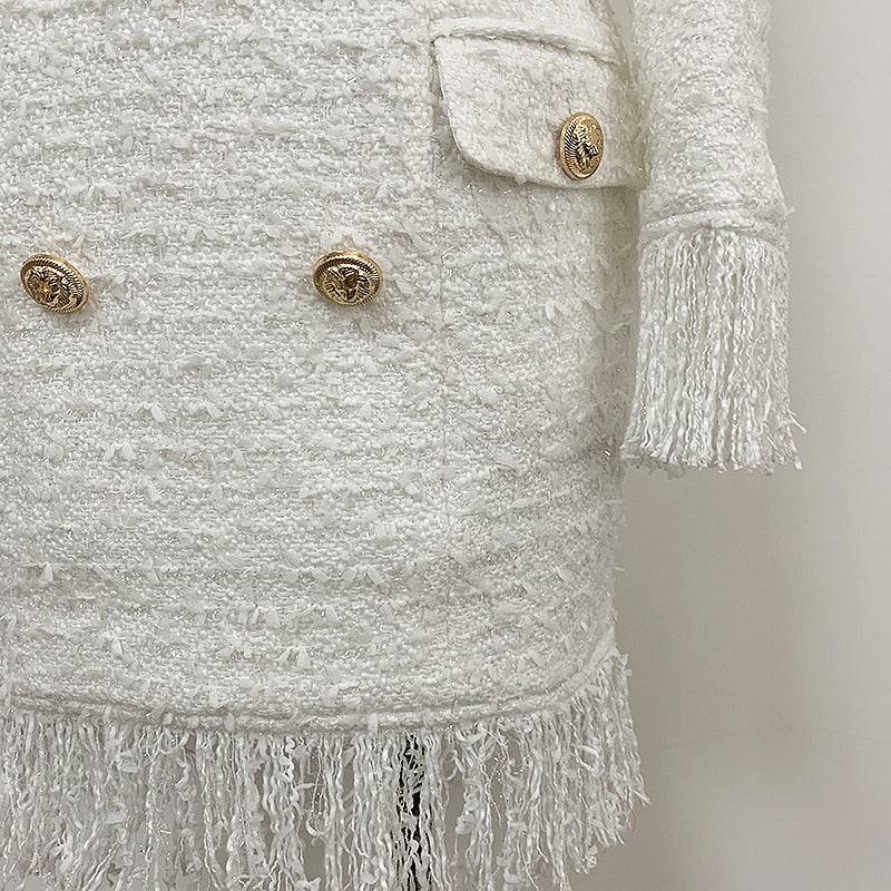 Tassel Tweed Dress - Veronica Luxe
