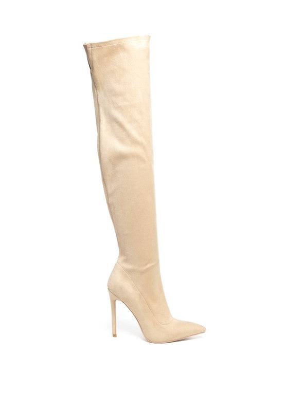 Tierra Stretch Over The Knee Stiletto Boots - Veronica Luxe