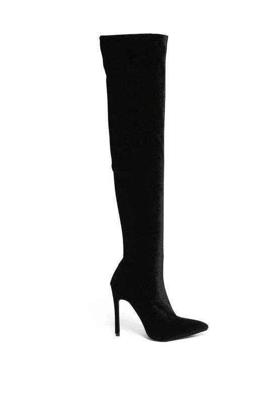 Tierra Stretch Over The Knee Stiletto Boots - Veronica Luxe