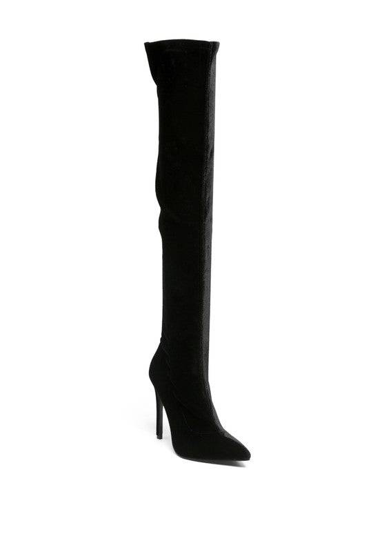 Tierra Stretch Over The Knee Stiletto Boots - Veronica Luxe