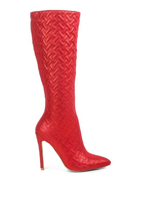 Tinkles high heeled calf boots Tinkles Quilted High Heeled Calf Boots - Veronica Luxe