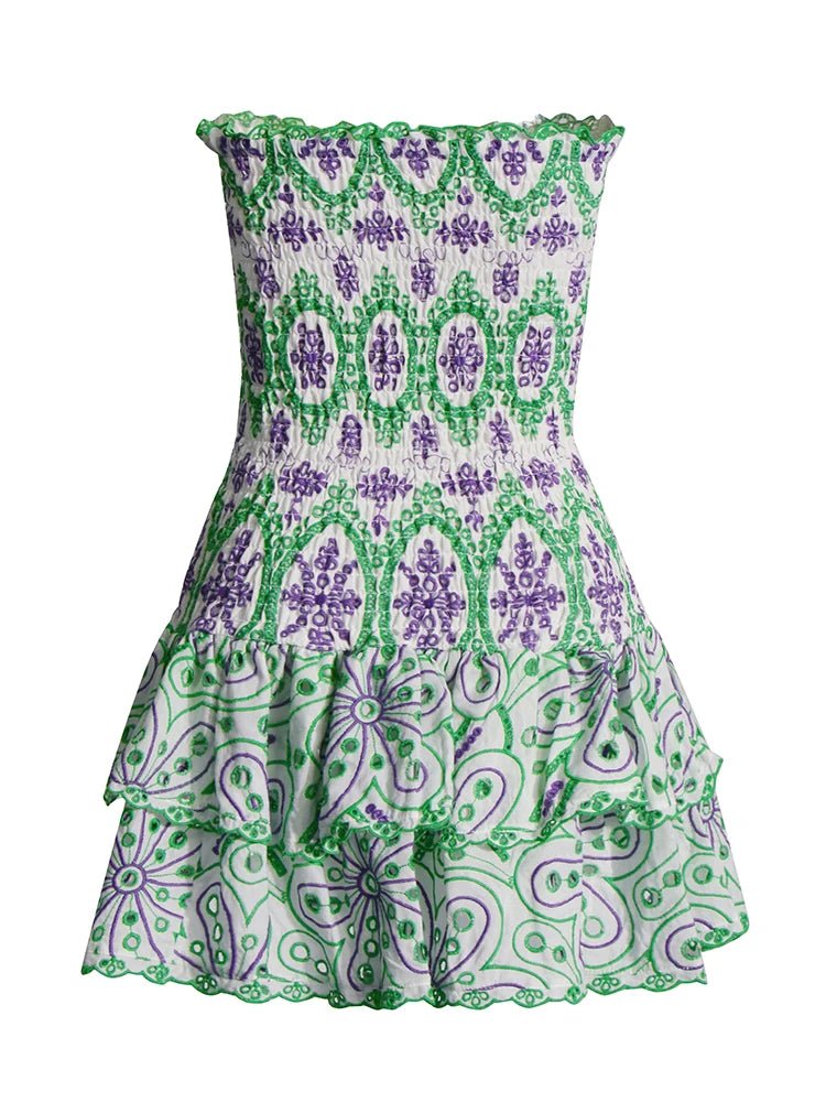 Vibrant Harmony Tiered Halter Dress - Veronica Luxe