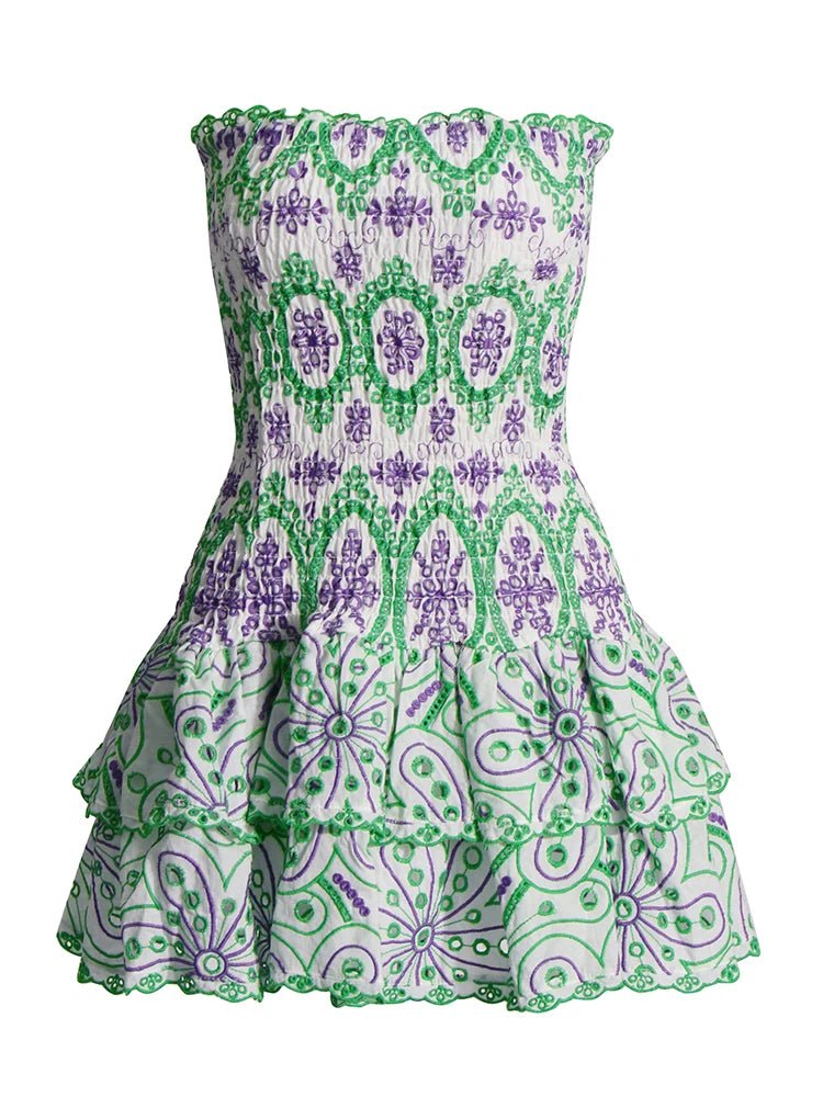 Vibrant Harmony Tiered Halter Dress - Veronica Luxe